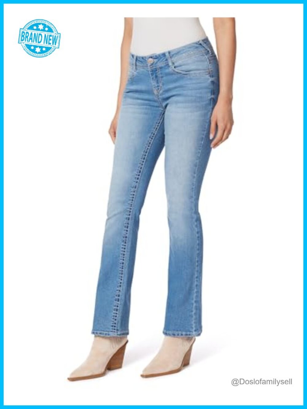 Women's Curvy Low Rise Slim Flare Stretch Jeans 32" Inseam
